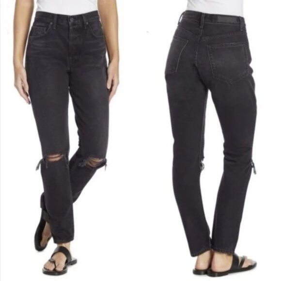 GRLFRND 💋 Karolina High Rise Straight Ripped Jeans \\ 26 // Barneys New York - Picture 2 of 9